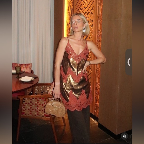 ZARA ZW COLLECTION LIMITED EDITION LACE SEQUIN DRESS - Picture 6 of 14